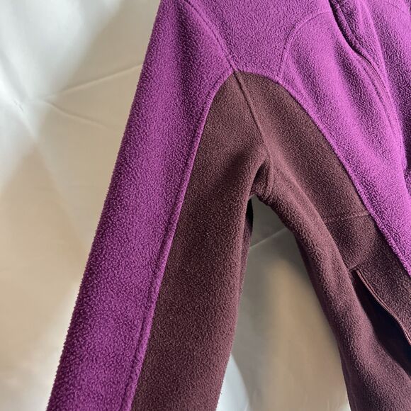 Eddie Bauer POLARTEC Burgandy and Brown Full Zip Front Fleece Jacket Wms X Large - Picture 7 of 11